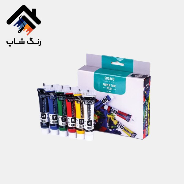 پک 6 عددی رنگ اکریلیک تیوپی 18 میل سوداکو