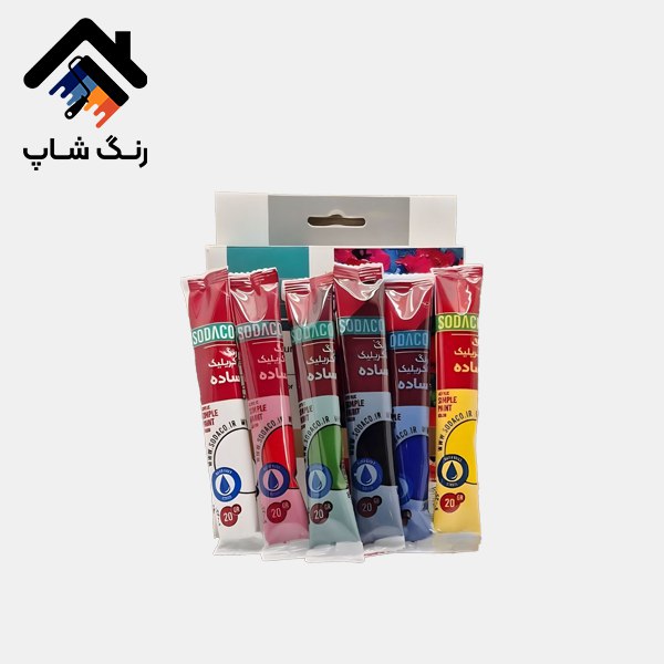 پک 6 عددی رنگ اکریلیک ساده ساشه 20 گرمی سوداکو